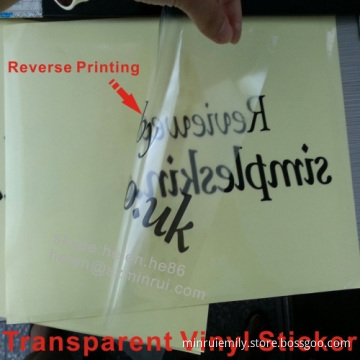 Waterproof Transparent Vinyl Label Sticker With Reverse Printing For Window 